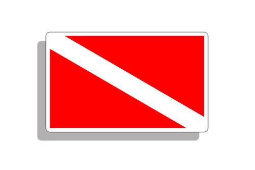 Scuba diver down - flag, sticker